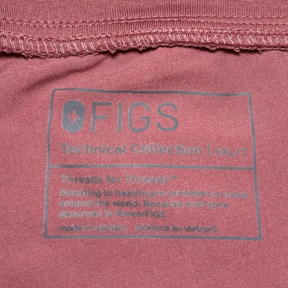 FIGS Scrub Pants Women's XXLT Tall Zamora Jogger Dark Mauve Pink Tech Collection - Picture 10 of 10